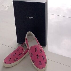 Saint Laurent Pink Skull Pineapple Running Shoes
